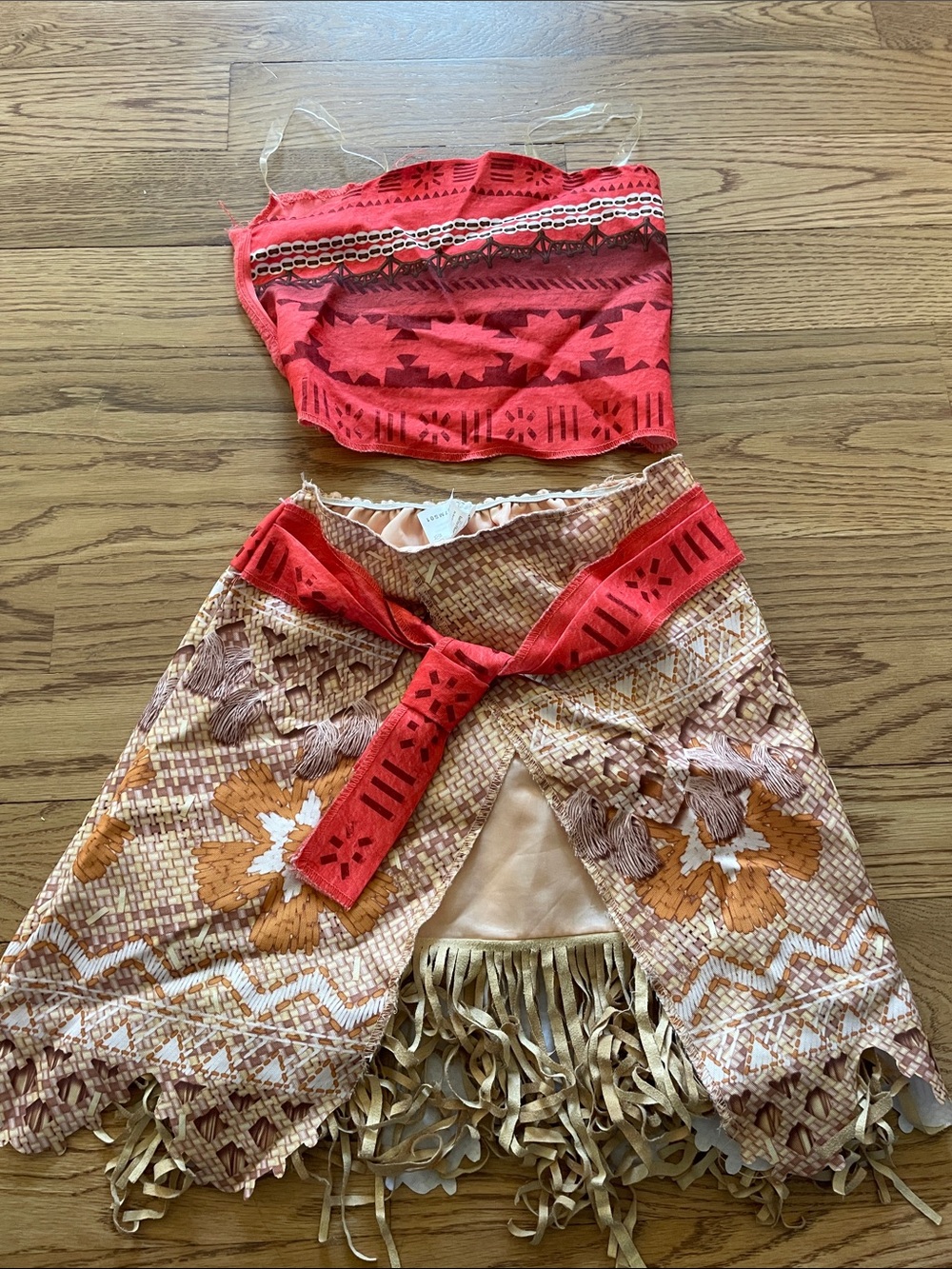 Disney Girls Moana Red & Tan Island Princess Costume Set